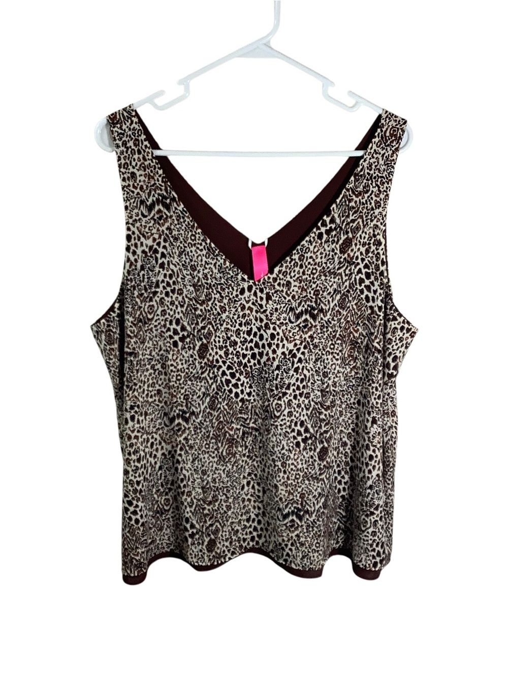 Lilly Pulitzer Leopard Print V-Neck Sleeveless Top - Brown/Cream